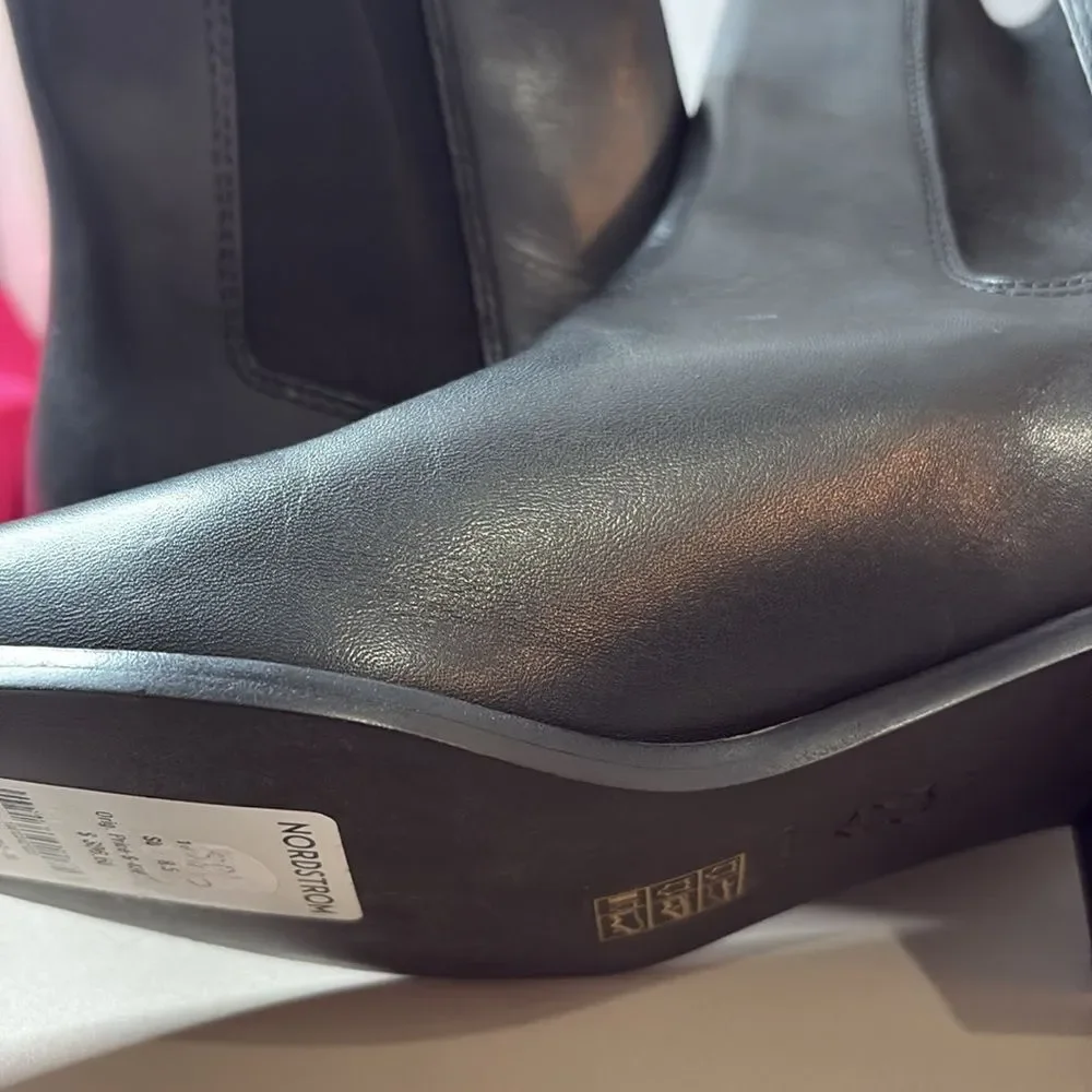 Tory Burch Chelsea Classic Ankle Boots/Dust Bag Black Nappa Leather 8.5 NWT